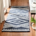thumbnail image 2 of SAFAVIEH Micro-Loop Glenda Aztec Wool Area Rug, Navy/Ivory, 2'6" x 5', 2 of 10