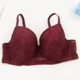 thumbnail image 3 of Ohufall Women's Plus Size Lace Bra Underwire Lifting Lightweight Bra Solid Color Push Up Underwear, 3 of 8