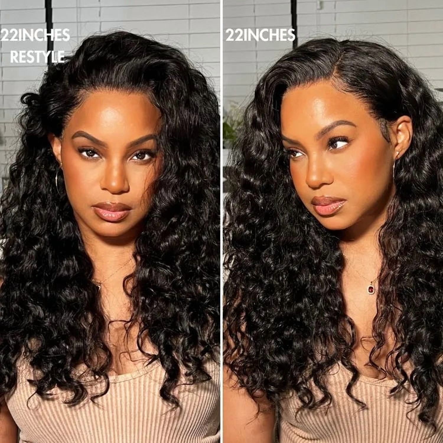LUVME 26" 180% Density Water Wave 13x4 HD Lace Front Free Part Glueless Human Hair Wig Pre Cut Lace for Women 1pc