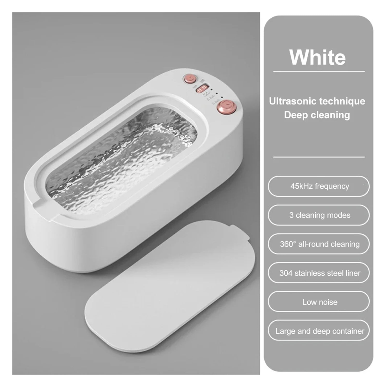 Cleaner High-Frequency USB Rechargeable Strength Adjustment Timing Home 4500 H Ultrasonic Cleaning Jewelry Glasses