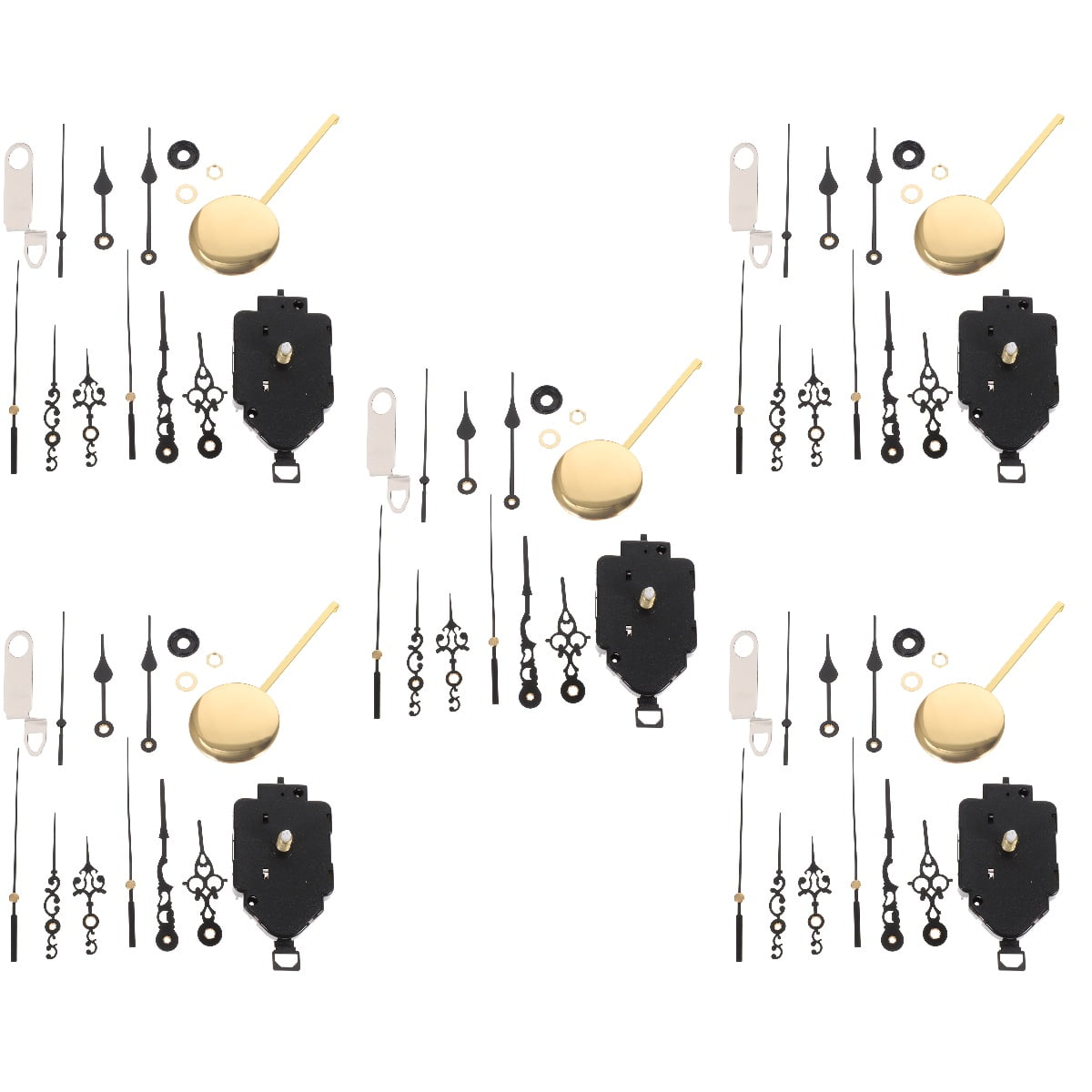 LITINKIMI DIY Clock Mechanism Kit Black Plastic for Easy Installation 5Sets