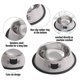 thumbnail image 2 of Cuencos antideslizantes de acero inoxidable Cat Bowls Rapsrk, 2 unidades, para comida y agua, 2 of 8