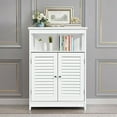 thumbnail image 5 of Costway Bathroom Storage Wood Floor Cabinet with Double Shutter Door White, 5 of 12