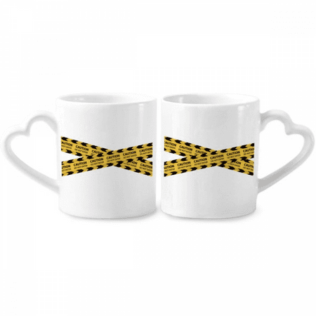 

Logo Caution Line No Entry Couple Porcelain Mug Set Cerac Lover Cup Heart Handle