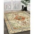 thumbnail image 3 of Ahgly Company Machine Washable Indoor Round Traditional Khaki Gold Area Rugs, 4' Round, 3 of 7