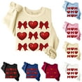 thumbnail image 4 of Goodeals 2025 Valentine's Day Sweatshirt Womens Bow Shirt Cute Lover Heart Graphic Long Sleeve Crewneck Pullover Trendy Spring Clothes Tops(Wine,L)Online Deals, 4 of 4