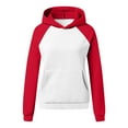 thumbnail image 3 of QUINDOS Womens Hoodies with Zippers Patchwork Women's Sweatshirts Casual Long Sleeve Graphic Crew Neck Pullover Tops, 3 of 4