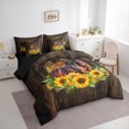thumbnail image 3 of Homewish Retro Rustic Horseshoe 7-Piece Twin Bedding Sets,Farm Animal Horse Bedding Comforter Set,Country Floral Sunflower Sheet Sets For Kids,Microfiber Bedroom Decor Reversible, 3 of 8