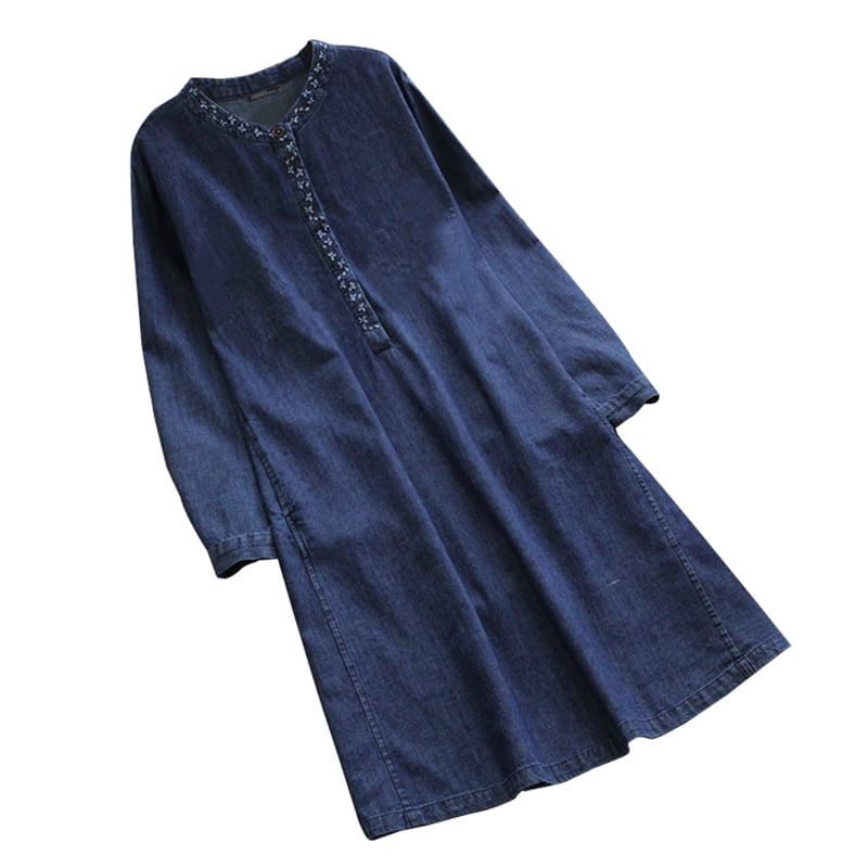 plus size denim dress walmart