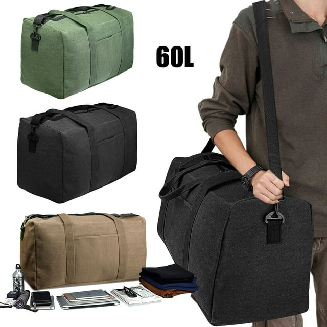 Canvas Duffle Bag for Travel, 60L Duffel Bag for Men and Women