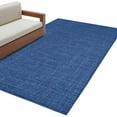 thumbnail image 2 of Dark Blue 3x5 Area Rugs, Farmhouse Burlap Solid Color Blue Modern Linen Texture Non-Skid Rubber Backing Large Rectangle Rugs - Living Room Bedroom Home Office, Indoor Floor Mat Carpets Washable Rug, 2 of 9