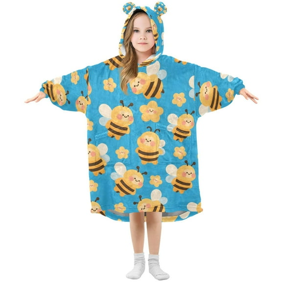 joogoo Wearable Blanket Hoodie for Bees Cute Oversized Sherpa Hooded 3-14 YR M