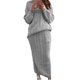 thumbnail image 1 of Ropa de mujer de otoño e invierno Suéter de aguja torcida de moda europea y americana Falda de traje de mujer, 1 of 5