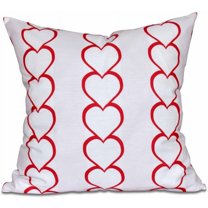 Simply Daisy 16" x 16" Valentine Print Pillow, Red