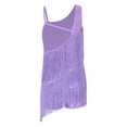thumbnail image 2 of CHICTRY Girls Latin Dance Tassel Fringe Leotard Dress Shiny Sequins Jazz Rumba Tango Dancewear Lavender-B 8, 2 of 5