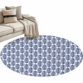 thumbnail image 2 of Navy Blue Tree Round Area Rug 3.3 FT, Non Slip Small Entryway Kitchen Mat, Modern Geometric Abstract Art Washable Soft Circular Rug Non-Shedding Door Mat for Bathroom Playroom Kids Room, 2 of 9