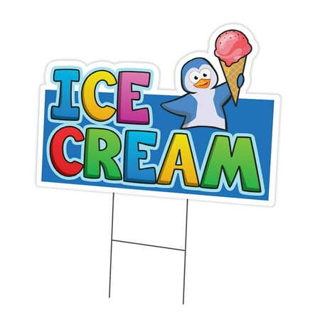 SignMission C-DC-1216-DS-Ice Cream 1 12 x 16 in. Yard Sign & Stake - Ice Cream 1