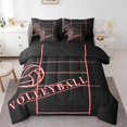 thumbnail image 1 of YST, Literie de Sport, Ensemble de Couette, Sports, 7 Pcs, Volleyball, Noir, Rouge, Réversible, Simple, 1 of 4