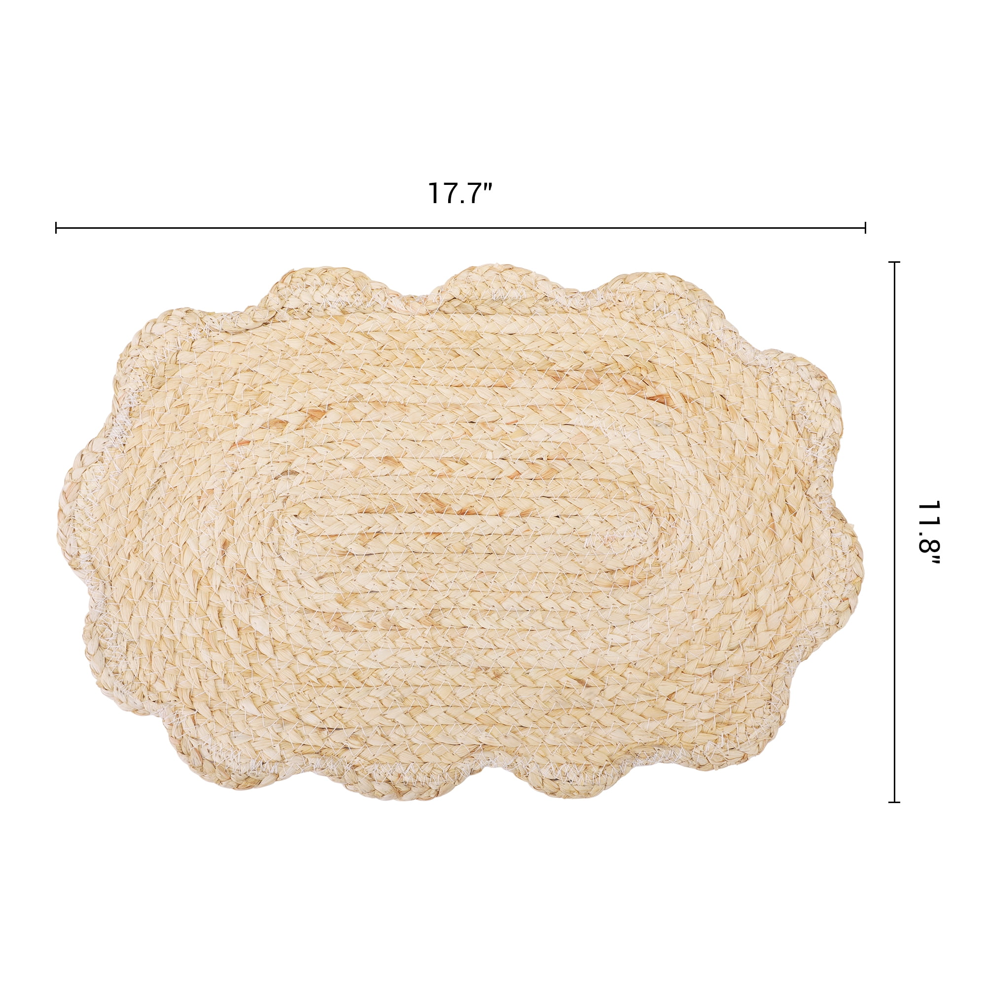 Unique Bargains Farmhouse Placemats 4pcs Flower Placemats Beige 11.8"x17.7"