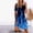 Blue, variant on Women Casual Draw Back Printed Short Sleeves Cold Shoulder Dress