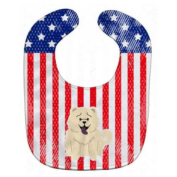 Carolines Treasures BB3135BIB Patriotic USA Chow Chow White Baby Bib
