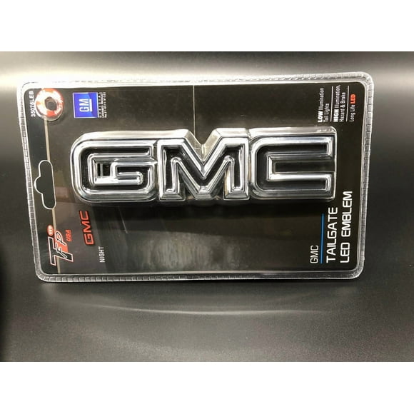 TFP Emblem 35076LEB LED GMC Logo; Tailgate; Black; Chrome Plated