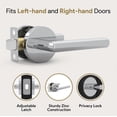thumbnail image 3 of Mega Handles Ronn Privacy Door Lever Stainless Steel 5 Lever Round Rosette Reversible Privacy Lock Function Fits All Standard Door Sizes 1-Pack, 3 of 4