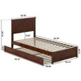 thumbnail image 5 of Malta Twin XL Wood Platform Bed with Panel Footboard & Twin XL Trundle in Walnut, 5 of 5