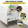 thumbnail image 2 of VEVOR Drawer Slides with Lock, 1 Pair 20 inch, Heavy-duty Industrial Steel up to 500 lbs Capacity, 3-Fold Full Extension, Ball Bearing Lock-in & Lock-Out, Side Mount, 2 of 9