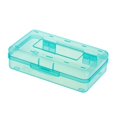 thumbnail image 5 of Sahpxhe 2-Pack Simple Plastic Transparent Pencil Box,Large Capacity Clear Storage Pencil Case with Snap-Tight Lid,Stackable Design for Office Supplies,Size 2.36X7.87X4.33In Blue, 5 of 9