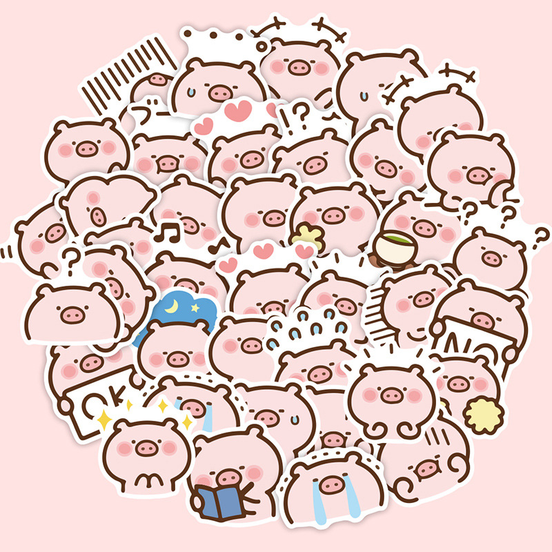 40 Pcs Stickers Pack Waterproof Cute Cool Teens Funny Theme Stickers Diy Fashion Trendy Creative Decal Personalized Your Own Macbook Laptop Guitar Luggage Skateboard Car Cute Pig Walmart Com