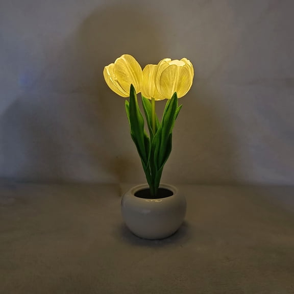 Tulip Lamp LED Artificial Flowers Table Lamp Night Light USB Charging & Dimming for Home Living Room Bedroom Bedside Decoration