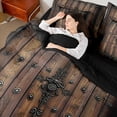 thumbnail image 4 of Homewish Old Barn Door 7-Piece Queen Bedding Set - Rustic Lodge Cabin, 4 of 8