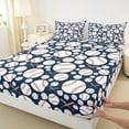 thumbnail image 3 of Manfei Baseball Sports Twin Sheet Sets,Ball Game Gaming Twin Fitted Sheet,White Blue Flat Sheet For Boys Teens,Ultra Soft Home Decor,3-Piece, 3 of 7