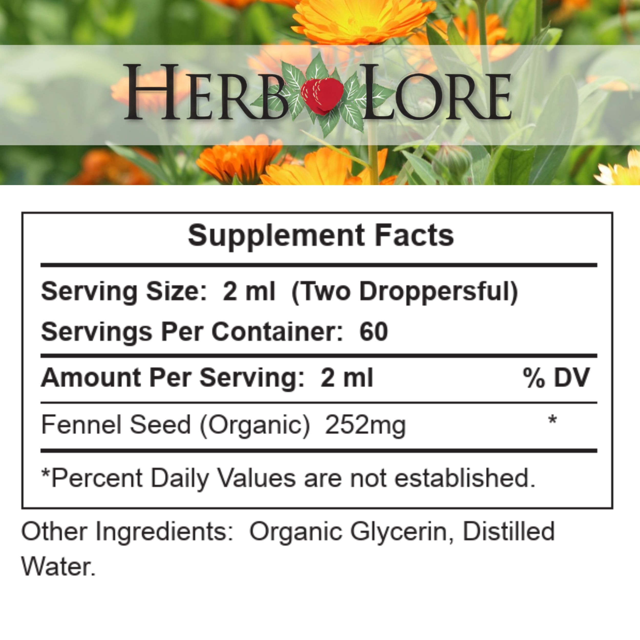 Herb Lore Organic Fennel Tincture – Digestive Support & Lactation Aid (4 fl oz)