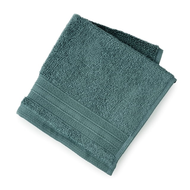 hometrends Solid 100% Cotton Washcloth, 1 Piece, 550 GSM, Highly Absorbent & Soft Bathroom Washcloth, Teal