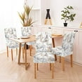 thumbnail image 4 of Ink Chair Covers for Dining Room Set of 4,Spandex Stretch Dining Room Chair Cover,Removable Washable Kitchen Parsons Chair Covers Seat Slipcovers, 4 of 6