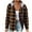 Brown, variant on Patlollav Winter Womens Pocket Coat Casual Mid-Length Plaid Shirt Long Sleeve Hooded Casual Coat/Jacket