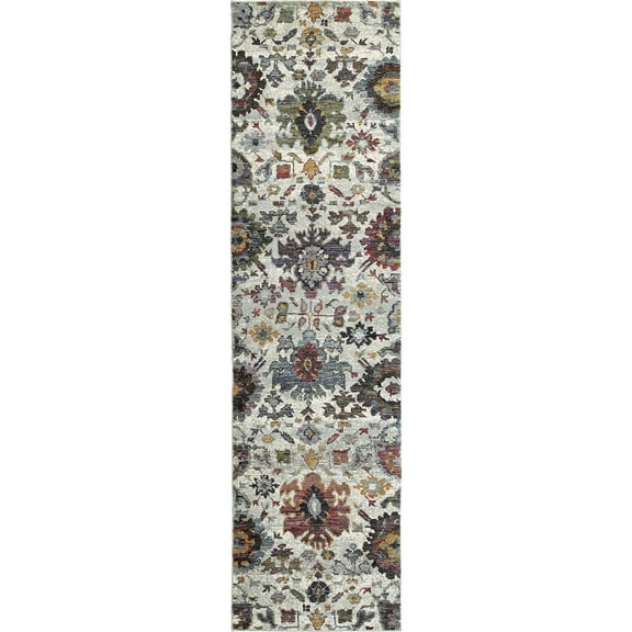 Oriental Weavers Gray Transitional Synthetics Bulbs Vines Scrolls Area Rug Floral 7129A Floor D�cor Modern Carpet