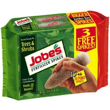 Jobe's 01610 15 Pack Of All Season Tree & Shrub 16-4-4 Jumbo Fertilizer Food Spikes - Quantity of 1