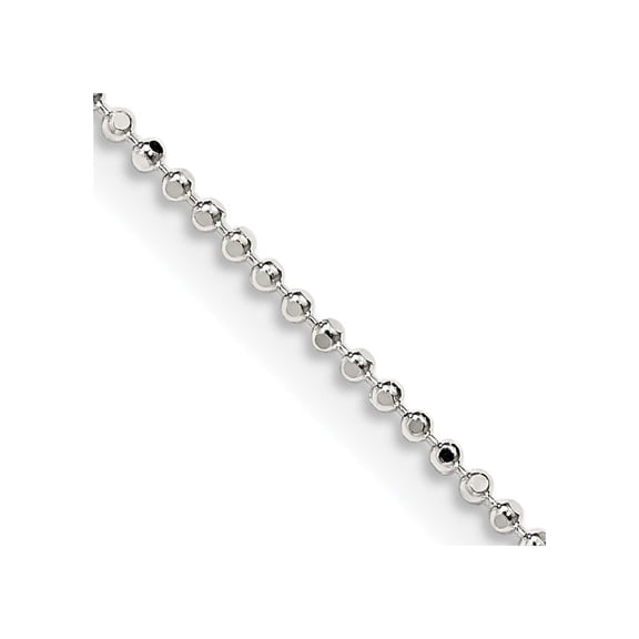 Auriga Fine Jewelry 925 Sterling Silver 1.05 mm Square Fancy Beaded Chain Necklace for Women 24"