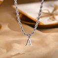 thumbnail image 2 of Initial Letters Necklaces for Men Boys,Stainless Steel A-Z 26 Alphabet Charm Pendant with 60CM/23.6" Twisted Rope Chain Gift, 2 of 5