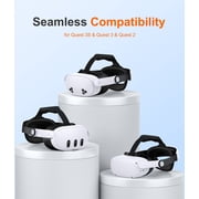 EUROA VR Head Strap for Meta Quest 2/3/3S, VR Headest Accessories adjustable Elite Strap with Soft Padding