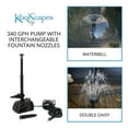 thumbnail image 1 of KoolScapes 340 GPH Pond Pump with 2 Interchangeable Fountain Nozzles, Outdoor Water Pump for Garden Features, 1 of 7