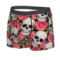 thumbnail image 5 of Goofa Skull and Roses Printed Men's Boxer Briefs Underwear, Moisture-Wicking Underwear, Trunk,Soft and Breathable Cotton Underwear-, 5 of 9