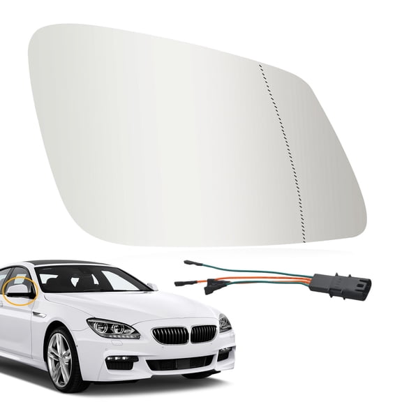 Passenger Right Side Mirror Glass 4Pin Heated Blind For 2010-16 BMW 528 535 550