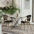 thumbnail image 3 of Flash Furniture Marseille Indoor/Outdoor French Bistro Stacking Chair with Arms Black/Natural 2/Pack, 3 of 16