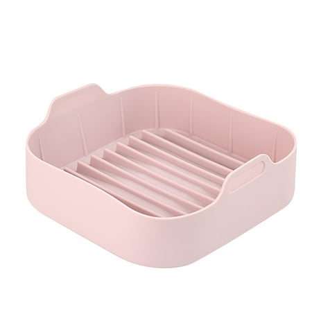 

Air Fryer Silicone Pot Oven Basket Fried Chicken Pizza Baking Washable Replacement Pan Household Kitchen Cake Food Accessories Pink