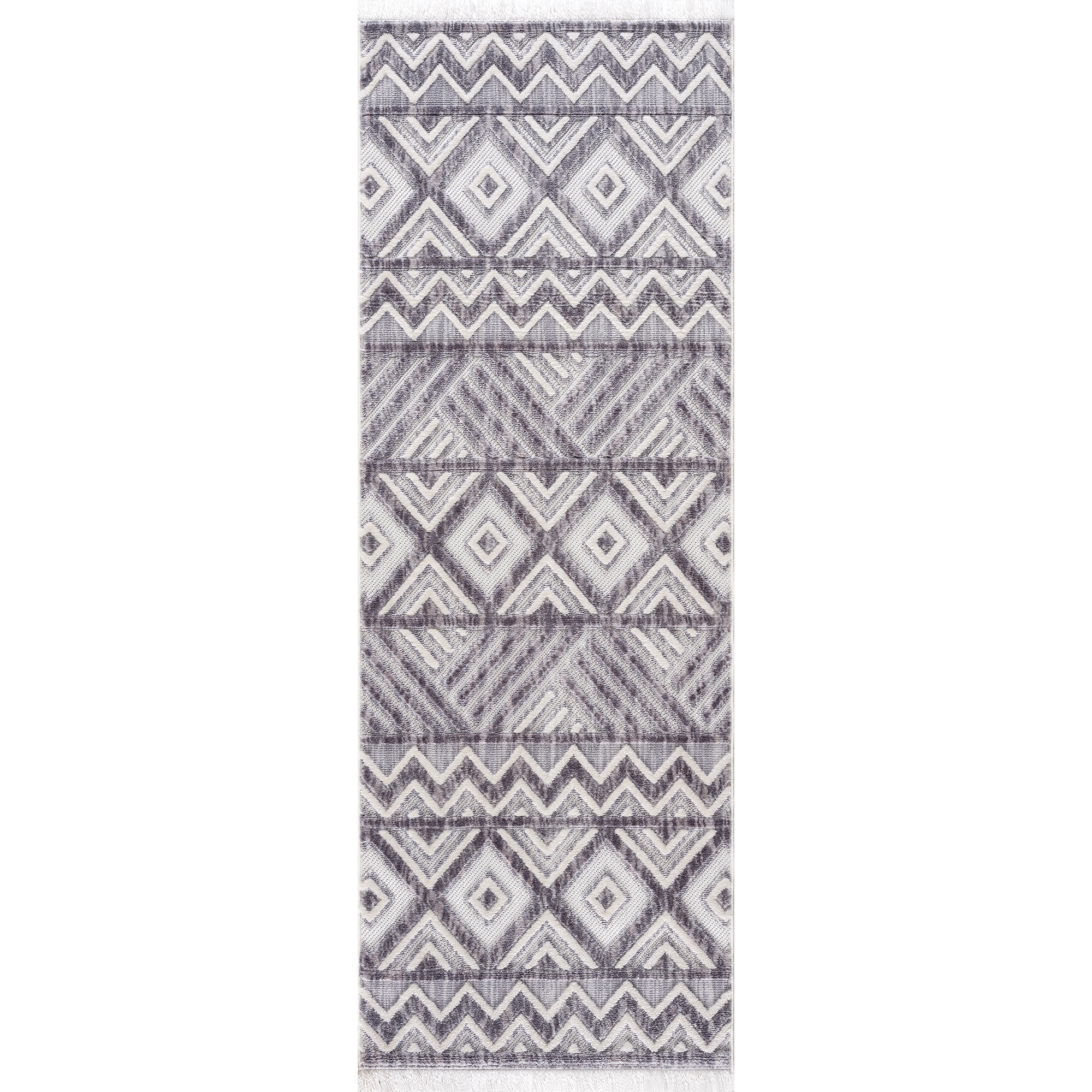 United Weavers Keya Sahara Modern Geometric Runner Rug, Grey, 2'7" x 7'2"