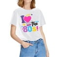 thumbnail image 4 of T-Shirts For Women Summer Round Neck Retro 80s Loose Casual Short Sleeved Top Womens Tops, 4 of 5